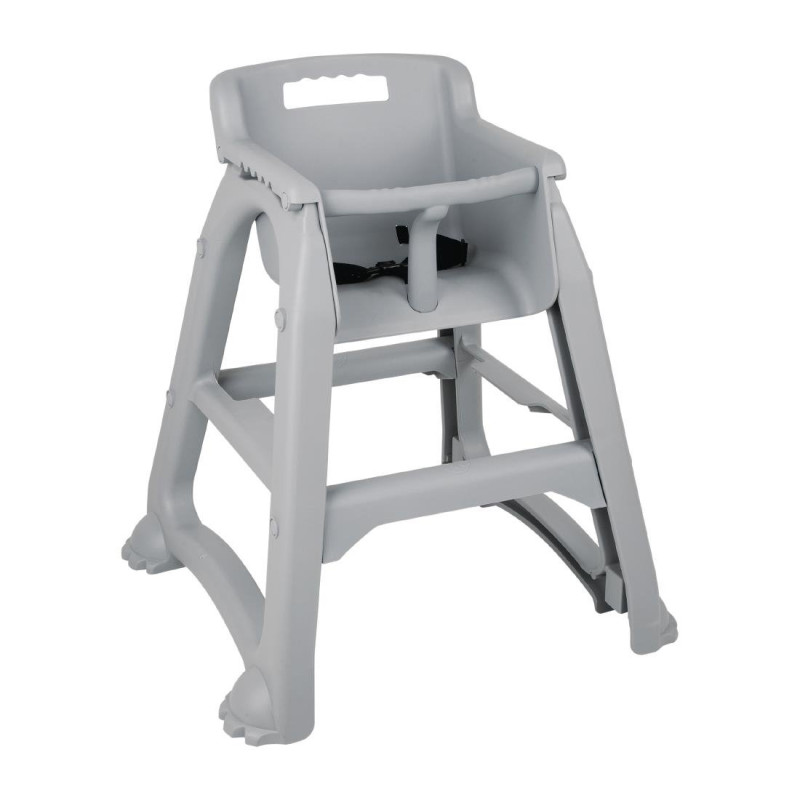 Stackable Gray High Chair in Polypropylene - Bolero - Fourniresto Stackable Gray High Chair in Polypropylene - Bolero - Fourniresto
