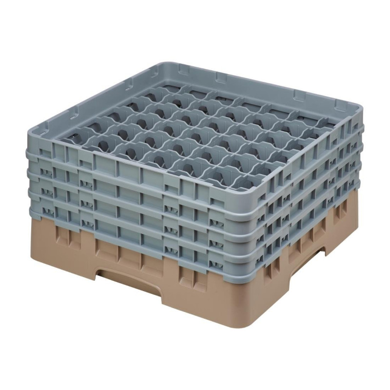 Glass Rack 49 Compartments Camrack Beige Max Height 215mm - Cambro - Fourniresto Glass Rack 49 Compartments Camrack Beige Max Height 215mm - Cambro - Fourniresto