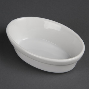 Ovalne bele posode za gratin 145 x 104 mm - komplet 6 - Olympia - Fourniresto