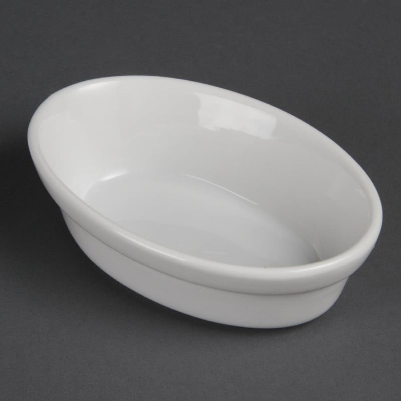 White Oval Gratin Dishes 145 x 104mm - Set of 6 - Olympia - Fourniresto White Oval Gratin Dishes 145 x 104mm - Set of 6 - Olympia - Fourniresto