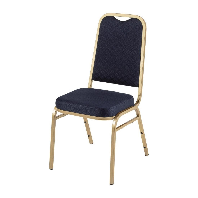 Modri banketni stoli s kvadratnim naslonom - komplet 4 - Bolero - Fourniresto Modri banketni stoli s kvadratnim naslonom - komplet 4 - Bolero - Fourniresto