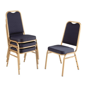 Modri banketni stoli s kvadratnim naslonom - komplet 4 - Bolero - Fourniresto