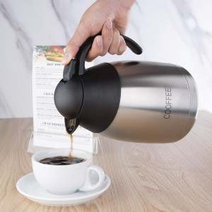 Izolirana termo posoda za kavo s kupolastim pokrovom - 1,5L - Olympia