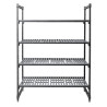 Enota s 4 policami s prosojno mrežo - Š 1375 x G 610 mm - Cambro