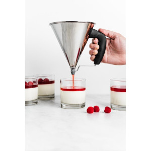 Mini lijak iz nerjavečega jekla s samodejnim batom 800 ml - De Buyer - Fourniresto