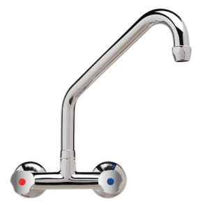 Mešalnik pip Bitrou, model Heavy Duty 3/4" za montažo na steno s visokim vratom - L 300 mm - FourniResto