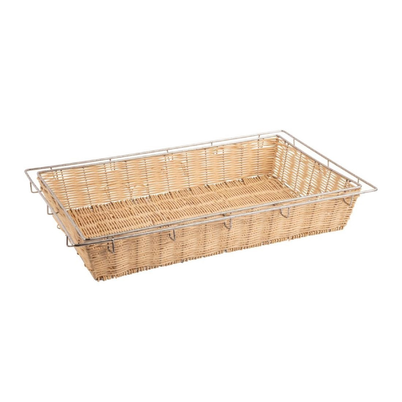 Wicker Basket with Metal Structure - GN1/1 - Olympia - Fourniresto Wicker Basket with Metal Structure - GN1/1 - Olympia - Fourniresto