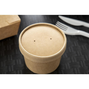 Pokrovi za mikrovalovno pečico za recikliranje Kraft skled za juho 225 ml in 350 ml - Paket 500 - Colpac