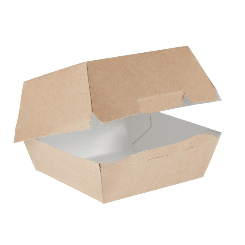 Compostable Standard Kraft Burger Boxes - L 108mm - Pack of 250 - Colpac Compostable Standard Kraft Burger Boxes - L 108mm - Pack of 250 - Colpac