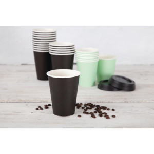 Plastični lončki za vroče napitke črne barve 340 ml - paket 50 - Fiesta