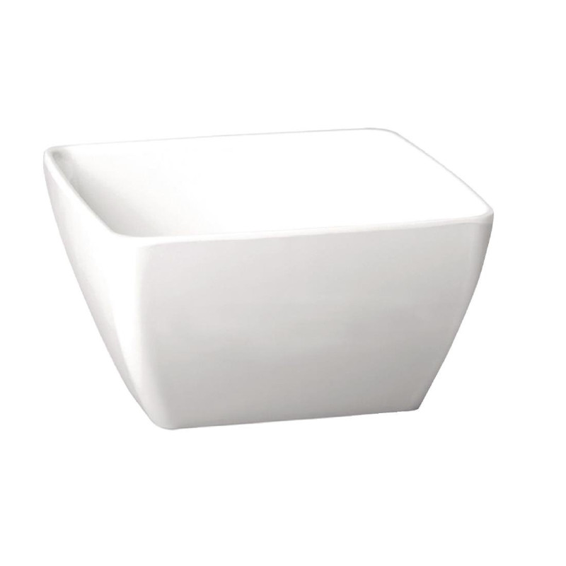 Square Melamine Bowl Pure White - 90mm - APS - Fourniresto Square Melamine Bowl Pure White - 90mm - APS - Fourniresto