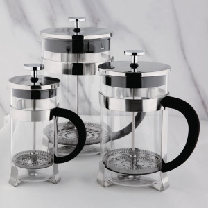 Cafetiera s stiskalnico iz nerjavečega jekla, 6 skodelic - 0,8L - Olympia