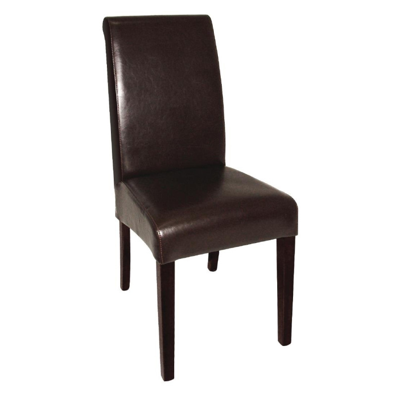 Black Faux Leather Chairs with Curved Backrests - Bolero - Fourniresto Black Faux Leather Chairs with Curved Backrests - Bolero - Fourniresto