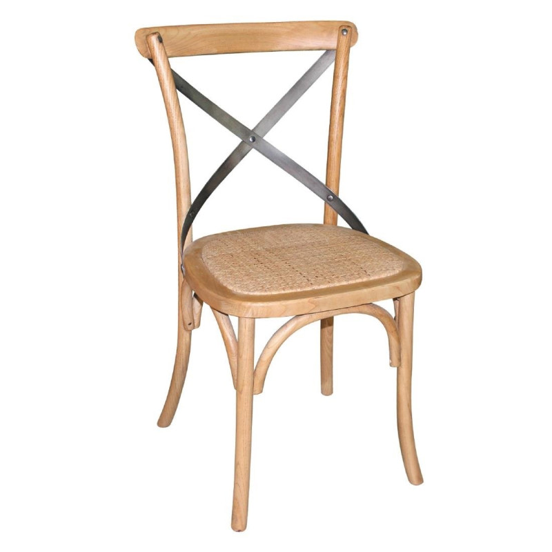 Chaises En Bois Patiné Avec Dossier Croisé - Naturel - Bolero - Fourniresto Chaises En Bois Patiné Avec Dossier Croisé - Naturel - Bolero - Fourniresto