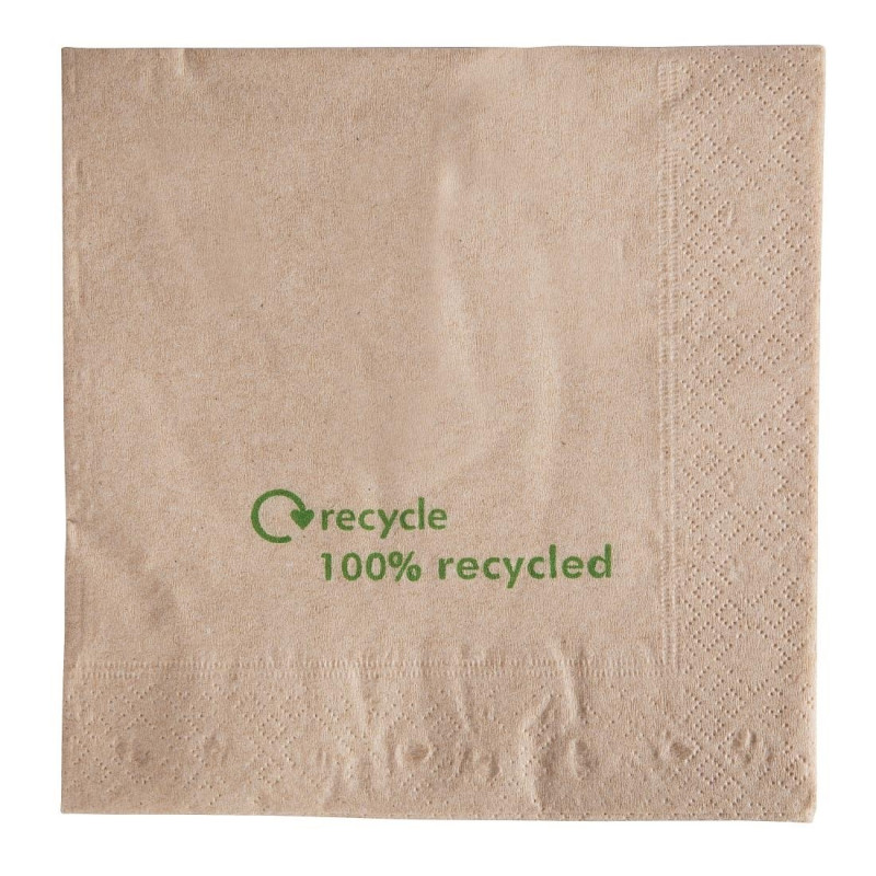 Double Thickness Recycled Paper Napkins - Pack of 2000 - FourniResto Double Thickness Recycled Paper Napkins - Pack of 2000 - FourniResto