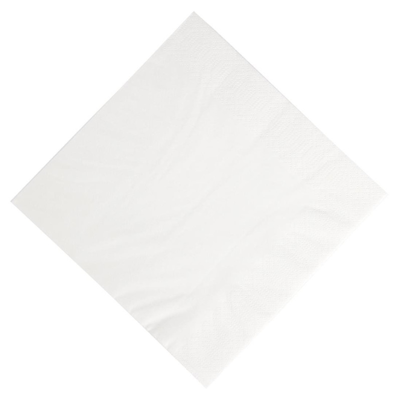 Compostable White Paper Breakfast Napkins - 3 Ply - 400 x 400 - Pack of 1000 - FourniResto Compostable White Paper Breakfast Napkins - 3 Ply - 400 x 400 - Pack of 1000 - FourniResto