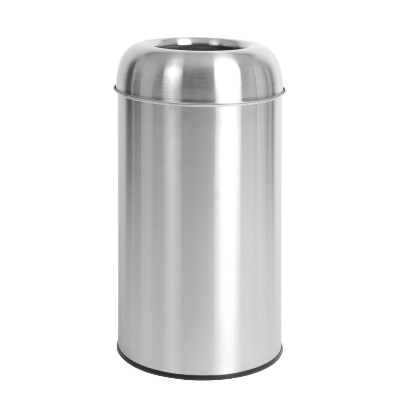 Poubelle Dome en Inox Ouverte - 40L - Bolero Poubelle Dome en Inox Ouverte - 40L - Bolero