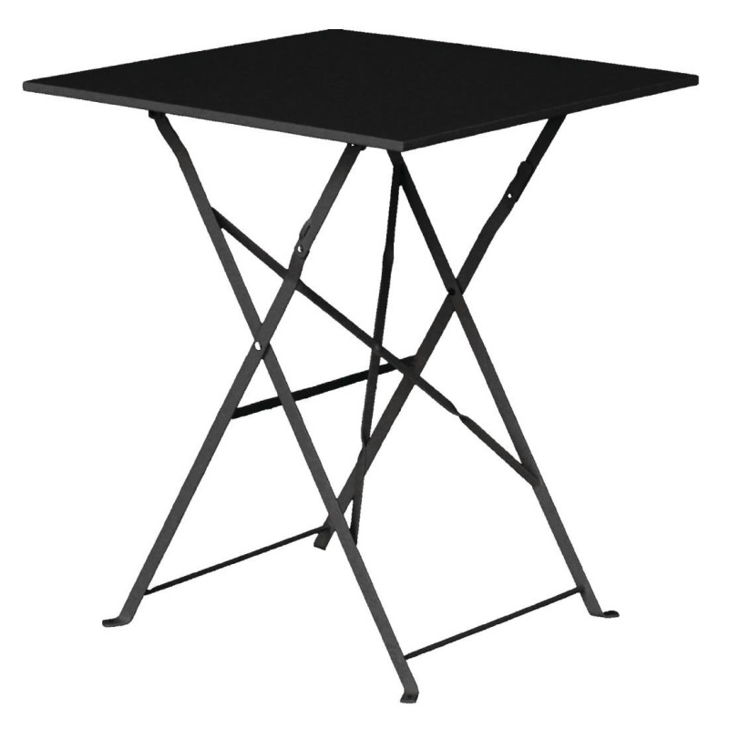 Miza za teraso kvadratna iz črnega jekla - 600 mm - Bolero - Fourniresto Miza za teraso kvadratna iz črnega jekla - 600 mm - Bolero - Fourniresto
