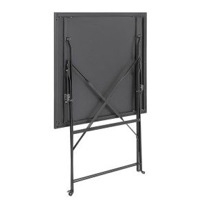 Miza za teraso kvadratna iz črnega jekla - 600 mm - Bolero - Fourniresto