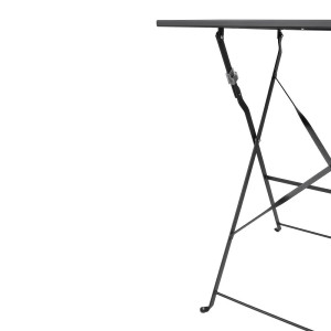Miza za teraso kvadratna iz črnega jekla - 600 mm - Bolero - Fourniresto