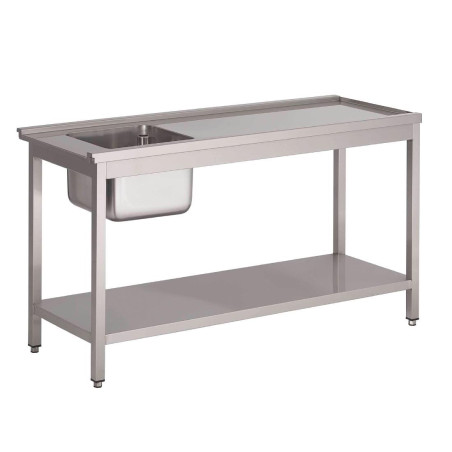 Leva predpralna miza za pomivalni stroj s pokrovom GL896 - Š 1200mm - Gastro M