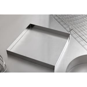 Square Tart Ring in Stainless Steel - L 200 x W 200mm- De Buyer