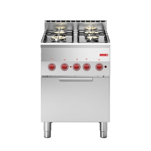 Fourneau 4 Feux Gaz Sur Four Électrique À Convection GN 2/3 600 - Gastro M