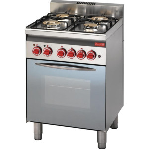 Fourneau 4 Feux Gaz Sur Four Électrique À Convection GN 2/3 600 - Gastro M