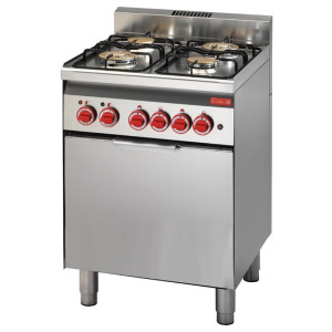 Fourneau 4 Feux Gaz Sur Four Électrique À Convection GN 2/3 600 - Gastro M