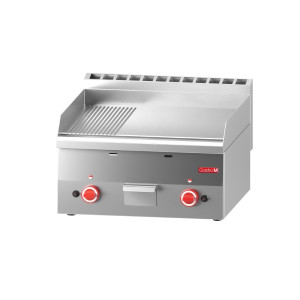 Plancha plin plošča pol gladka pol rebrasta - L 600 x P 600mm - Gastro M