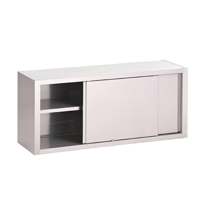 Stainless Steel Wall Cabinet with Sliding Doors - W 1400 x D 400 mm - Gastro M Stainless Steel Wall Cabinet with Sliding Doors - W 1400 x D 400 mm - Gastro M