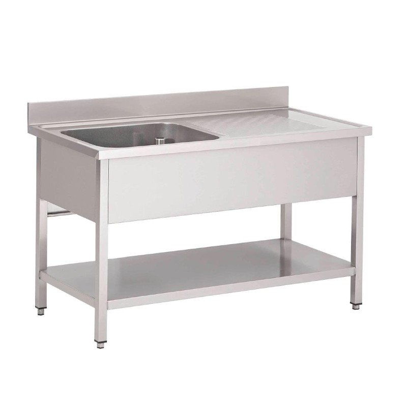 Plonge Inox 1 Bac Levo z Nizko Polico 1400x700 mm Gastro M Plonge Inox 1 Bac Levo z Nizko Polico 1400x700 mm Gastro M