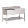 Plonge Inox 1 Bac Levo z Nizko Polico 1400x700 mm Gastro M