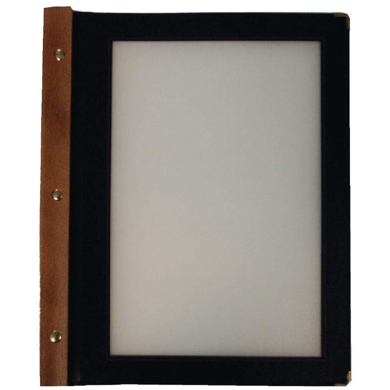 Protège-Menus En Bois Noir A4 - Securit - Fourniresto Protège-Menus En Bois Noir A4 - Securit - Fourniresto