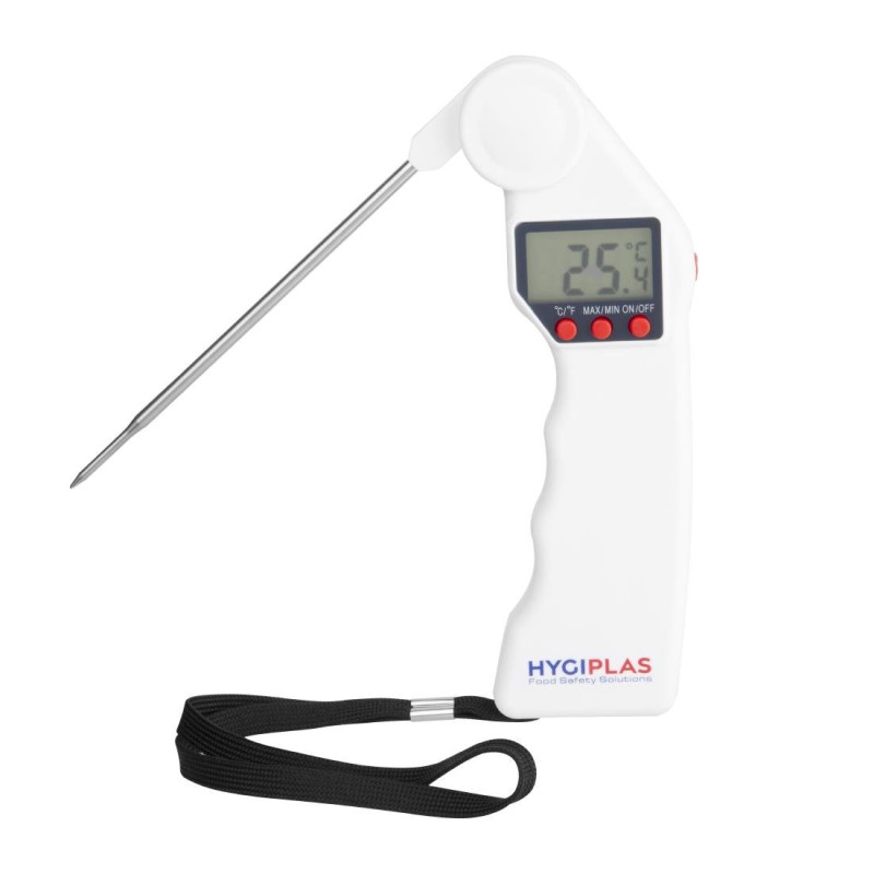 Thermomètre À Sonde Pliable Easytemp Blanc - Hygiplas - Fourniresto Thermomètre À Sonde Pliable Easytemp Blanc - Hygiplas - Fourniresto