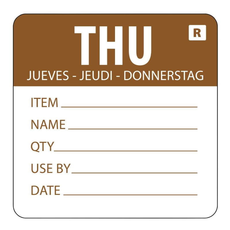 Removable Label "Thursday" - Vogue Removable Label "Thursday" - Vogue