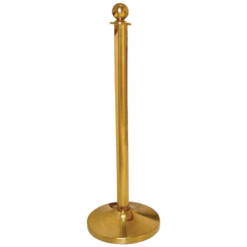 Poteau d accueil inox laiton à tête ronde - Bolero - Fourniresto Poteau d accueil inox laiton à tête ronde - Bolero - Fourniresto