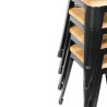 Tabureti Bistro Nizki iz Črnega Jekla z Leseno Sedežno Površino - Set 4 - Bolero