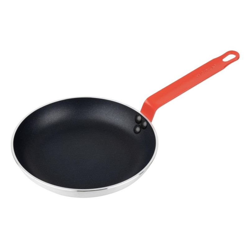Aluminium Non-Stick Frying Pan with Red Handle Ø 240mm Hygiplas Aluminium Non-Stick Frying Pan with Red Handle Ø 240mm Hygiplas