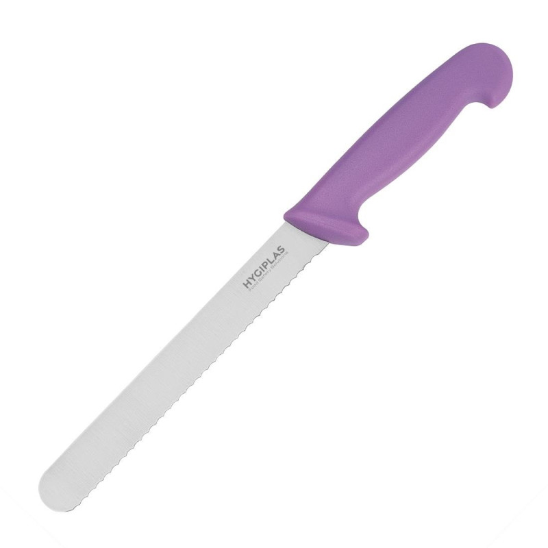 Couteau à Pain Hygiplas Violet 200 mm : Trancher sans effort! Couteau à Pain Hygiplas Violet 200 mm : Trancher sans effort!