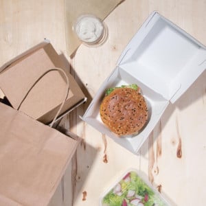 Compostable Small Hamburger Boxes 112mm - Pack of 150 Kraft Fiesta