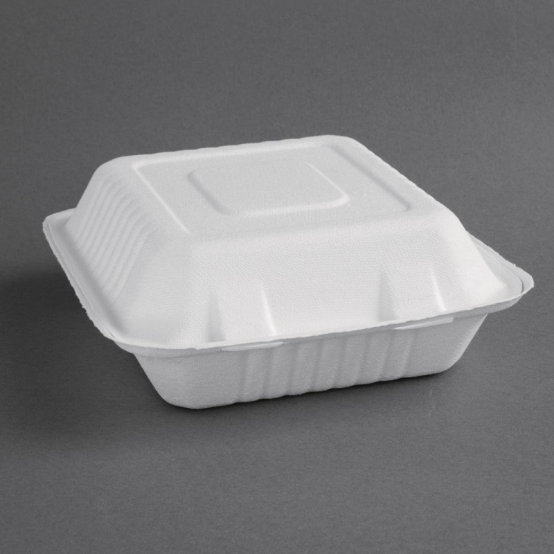 Compostable Bagasse Boxes 223mm - Pack of 200, eco-friendly Compostable Bagasse Boxes 223mm - Pack of 200, eco-friendly