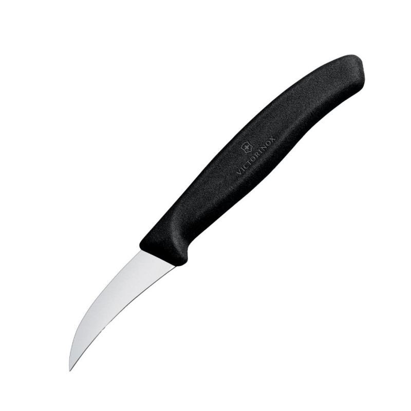 Couteau bec d'oiseau Victorinox 8cm noir : précision et confort assurés Couteau bec d'oiseau Victorinox 8cm noir : précision et confort assurés