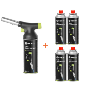 Set kuhinjskega gorilnika Pack Chalumeau in bomba ter 4 plinske kartuše - HENDI