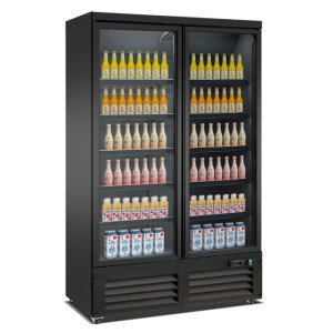 Vitrina za pijače črna 2 vrati - 1000 L CombiSteel