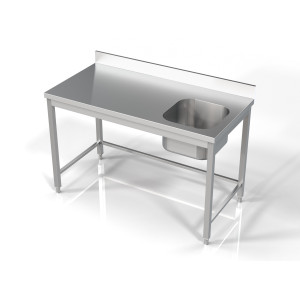 Potopite 1 korito na desni z naslonom - L 1400 x P 700 mm - CombiSteel
