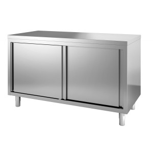 Nizka omara iz nerjavečega jekla - 2 vrata - L 1600 x P 700 mm - CombiSteel