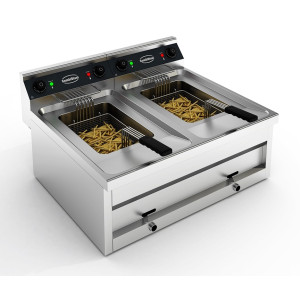 Električna cvrtnik za postavitev - 2 x 12 L - CombiSteel