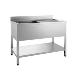 Potop 1 Korito in Odtok na Desni s Hrbtno ploščo in Polico - L 2000 x P 600 mm - CombiSteel
