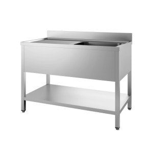 Potop 1 Korito in Odtok na Levi z Zadnjo ploščo in Polico - L 2000 x P 600 mm - CombiSteel